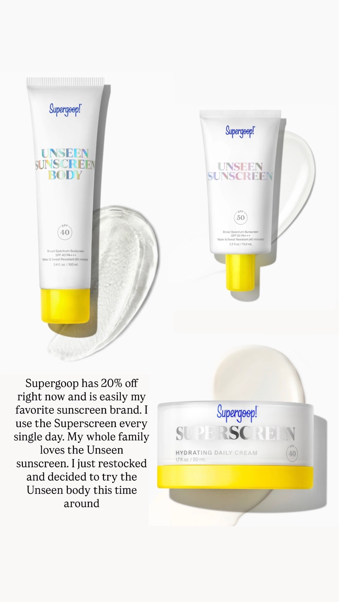Supergoop sunscreen 20% off SPF

#LTKSaleAlert