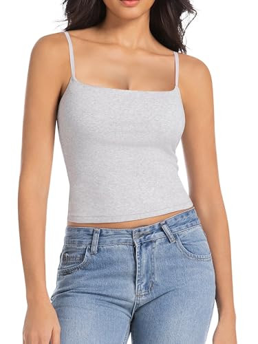 Women's Sleeveless Adjustable Spaghetti Strap Tank Top | Amazon (US)