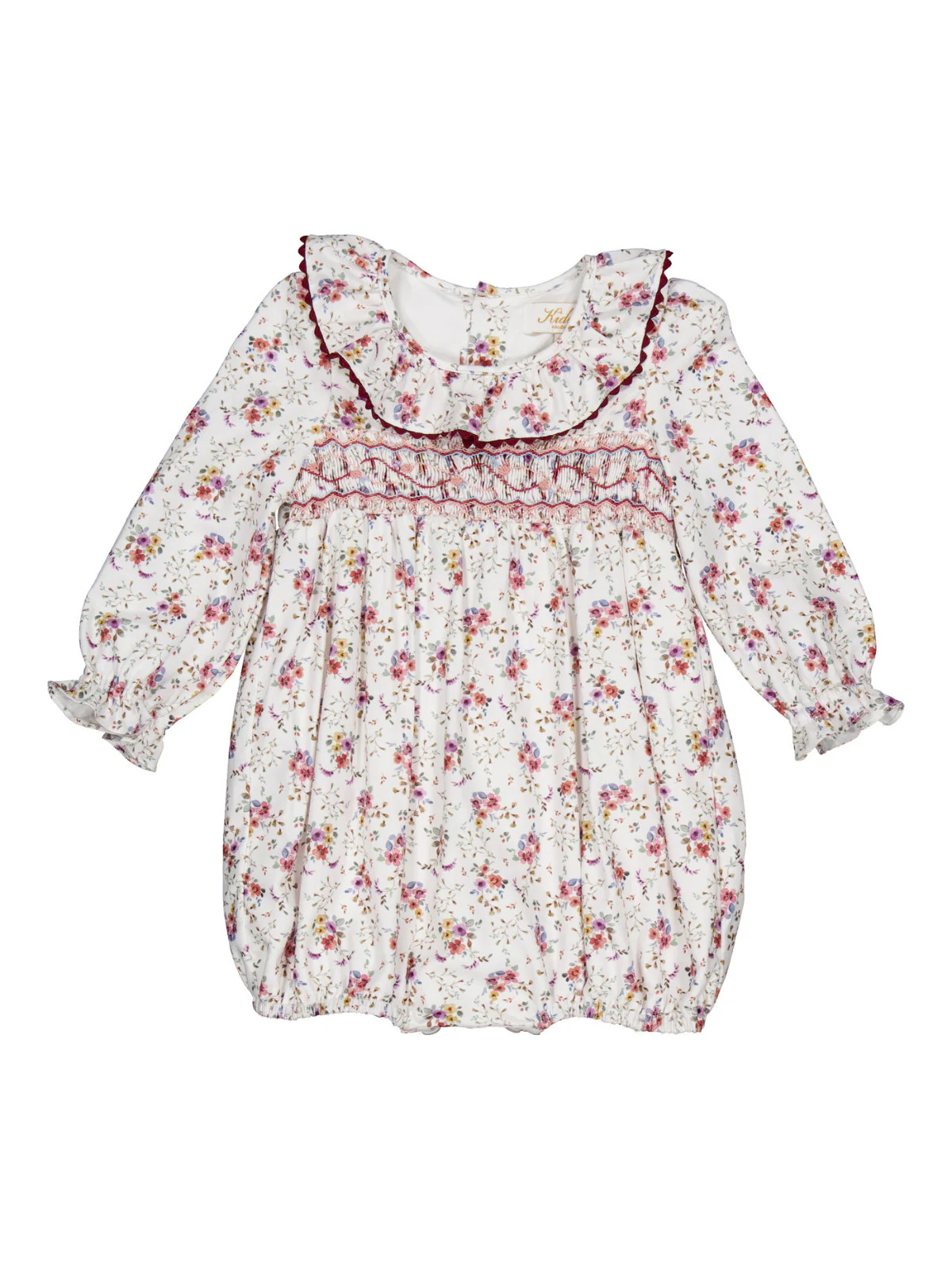 Anthea Winter Bouquet Smocked Romper | Danrie