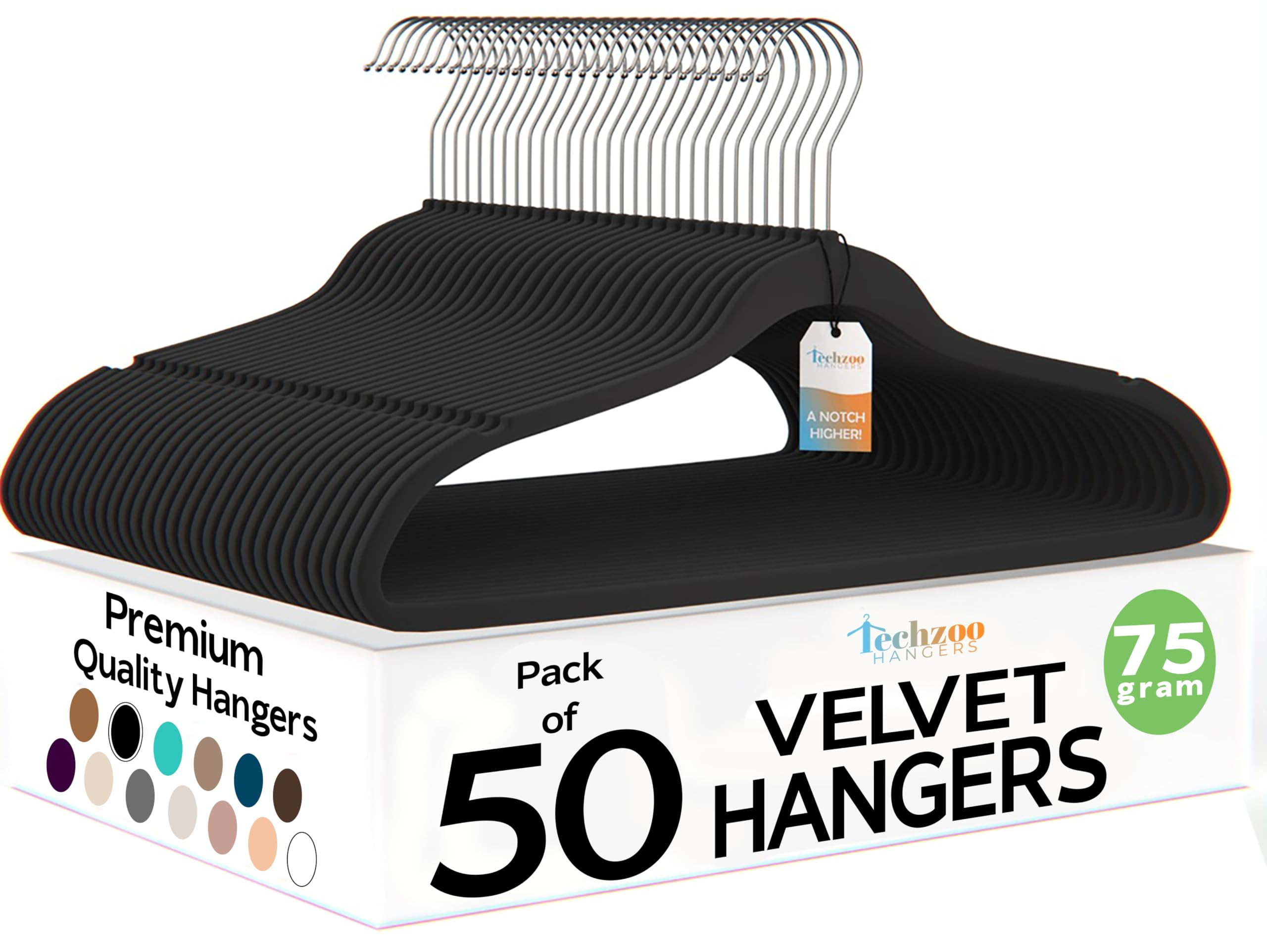 50 Pack New Premium Quality Velvet Hangers Ultra Thin Non Slip Adult Felt Space Saving Hangers fo... | Amazon (US)