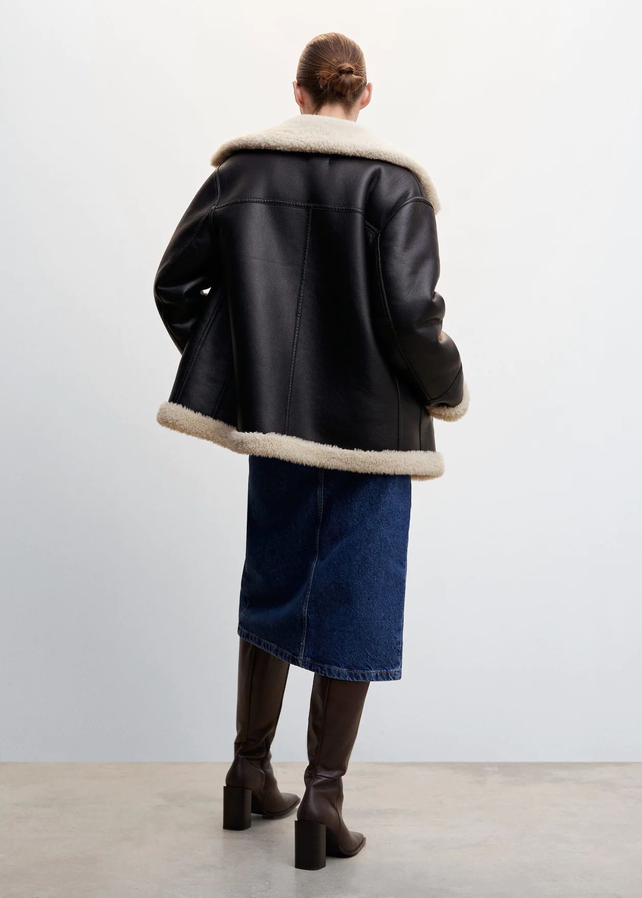 Faux shearling-lined jacket | MANGO (US)