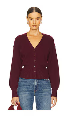 L'Academie by Marianna Monnie Knit Cardigan in Black Cherry from Revolve.com | Revolve Clothing (Global)