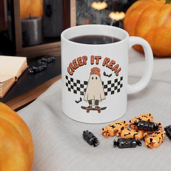 Creep It Real  Mug, Halloween Mug, Spooky Mug, Funny Halloween Mug, Cute Halloween Mug, Ghost Mug... | Etsy (US)