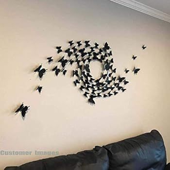 Amazon.com: 24pcs 3D Butterfly Removable Mural Stickers Wall Stickers Decal for Home and Room Dec... | Amazon (US)