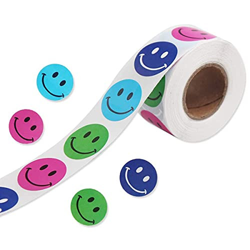 Smiley Face Stickers Paper Roll - 500pcs Removable Stickers for Kids Roll Stickers in Bulk Colorful  | Amazon (US)