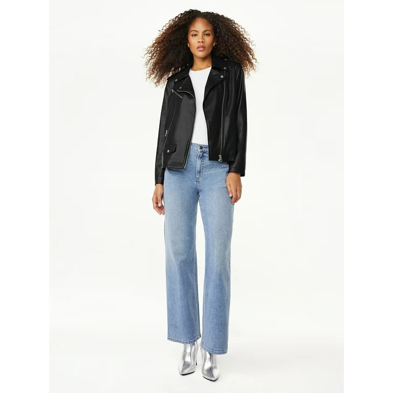 Scoop Women's Faux Leather Moto Jacket | Walmart (US)