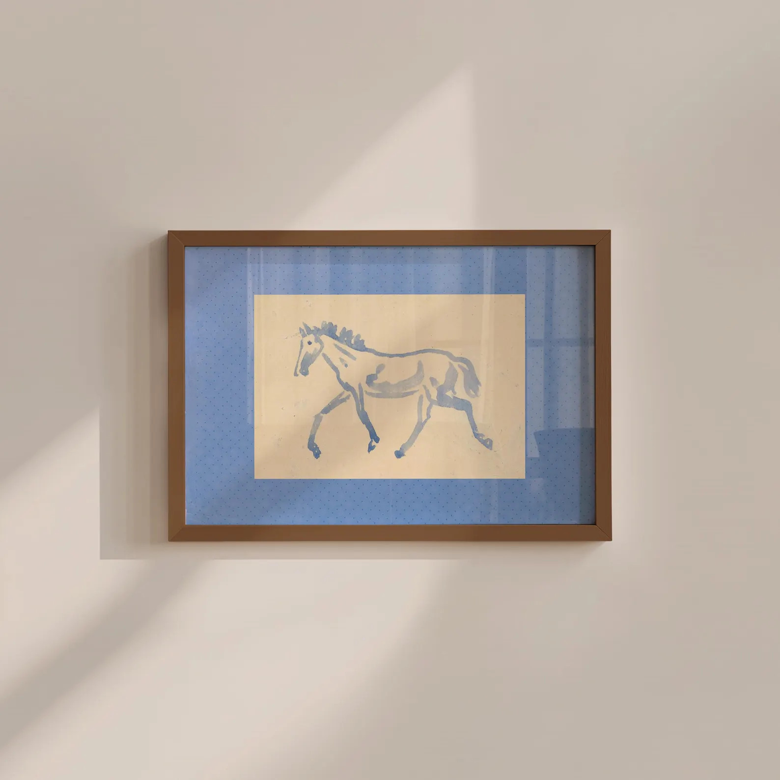 Vintage Horse Painting: Blue Watercolor Portrait for Nursery or Boys Room | Etsy (Global)