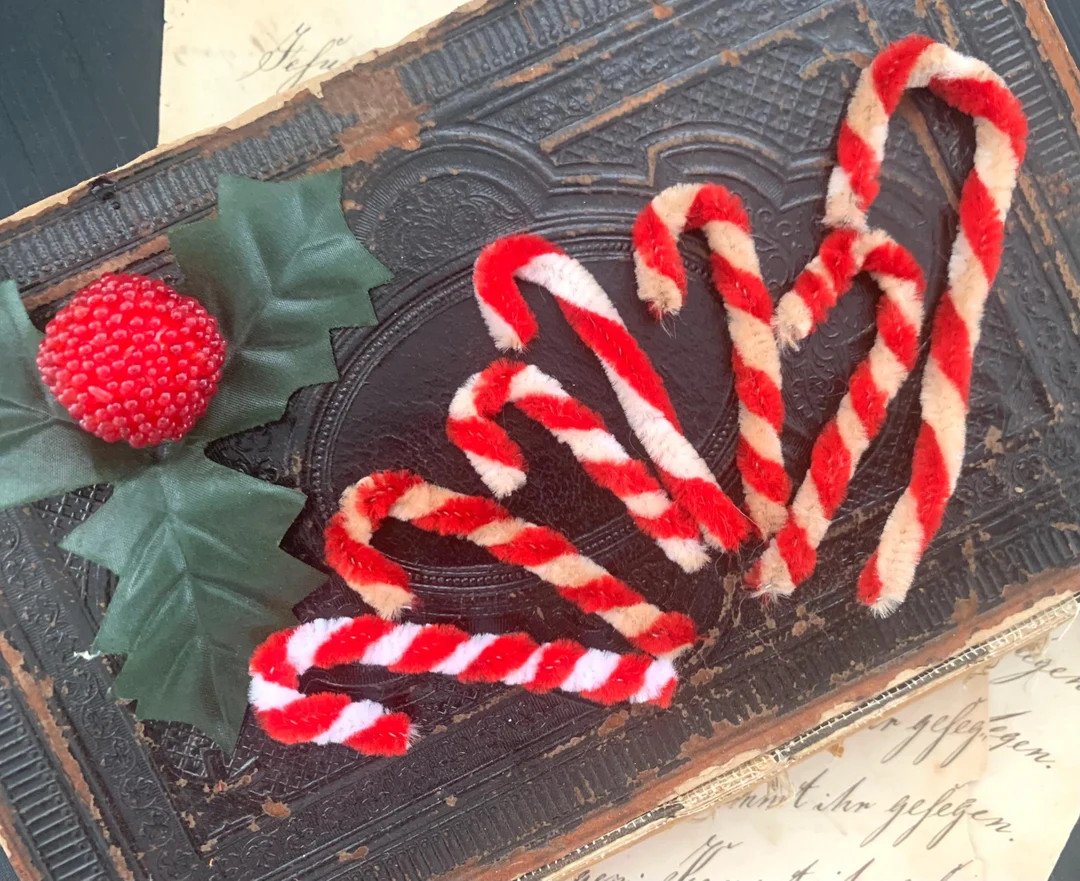 Vintage Candy Canes, Pipe Cleaner Ornaments - Etsy | Etsy (US)