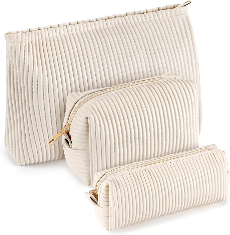 Talltalk 3 Pcs Cosmetic Bags Makeup Bag for Women Portable Travel Toiletry Cosmetic Pouch Cute Ba... | Amazon (US)