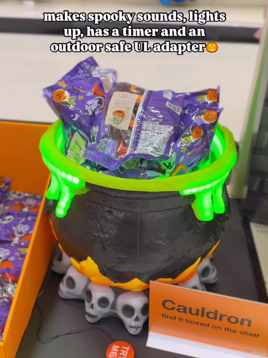 If you’re expecting a ton of trick-or-treaters this Halloween, you’ll definitely want this cauldron candy bowl. It lights up and makes cute, spooky sounds! It’s currently sold out for shipping, but you might still be able to pick it up in-store or sign up to be notified when it’s back in stock.