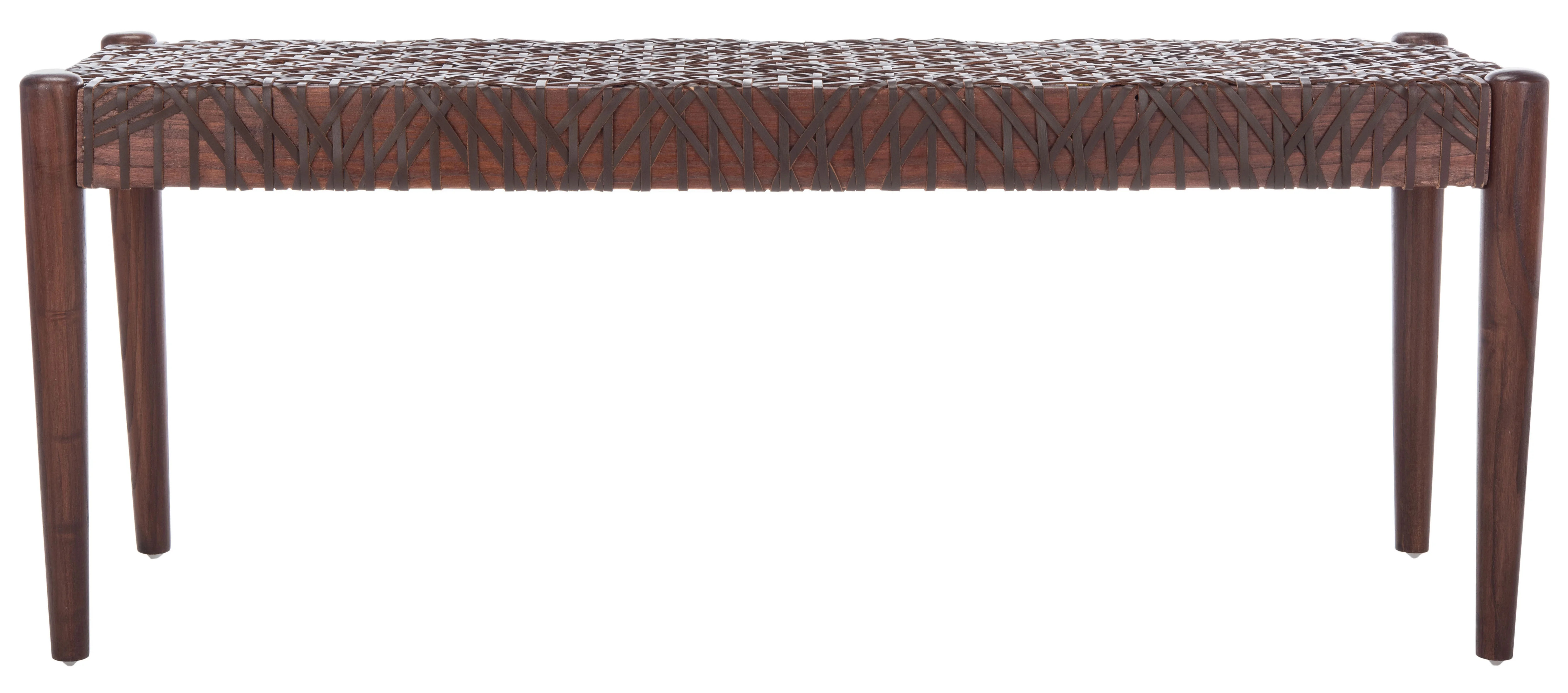 SAFAVIEH Bandelier Transitional Leather Weave Bench, Brown | Walmart (US)