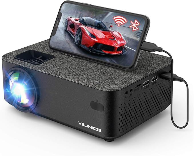 WiFi Projector, VILINICE 7500L Mini Bluetooth Movie Projector ,Portable Phone Projector with Wire... | Amazon (US)
