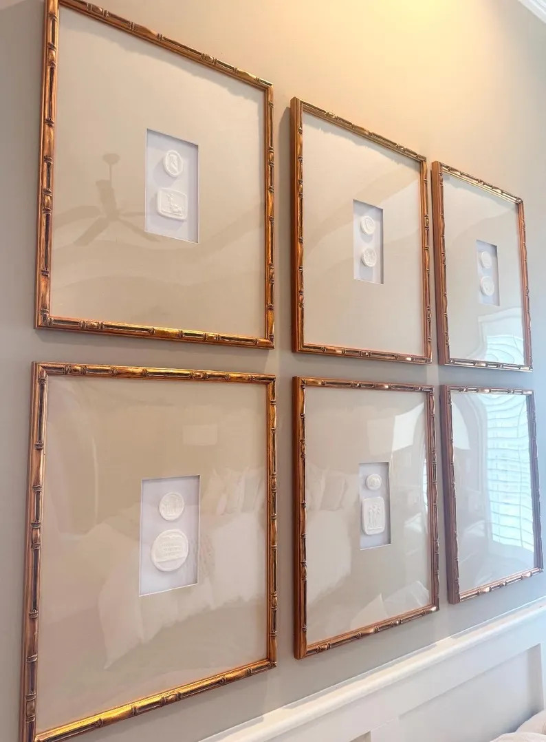 16x20 Bamboo Framed Intaglios (Matted to 4x7) | Etsy (Global)