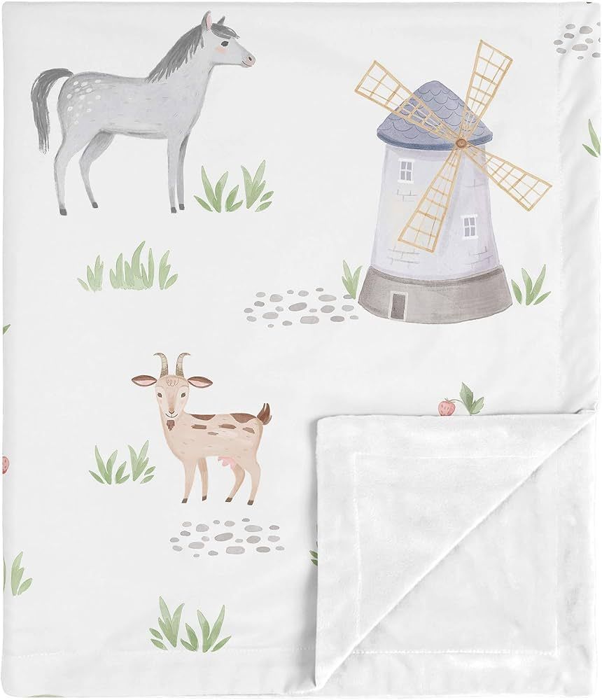 Sweet Jojo Designs Farm Animals Baby Boy Girl Receiving Security Swaddle Blanket for Newborn or T... | Amazon (US)