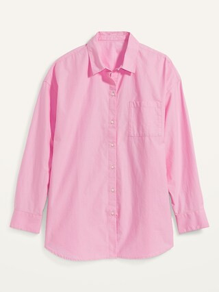 Oversized Boyfriend Long-Sleeve Shirt for Women | Old Navy (US)