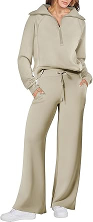 ANRABESS Women 2 Piece Outfits Sweatsuit 2024 Fall Oversized Sweatshirt Sweatpants Tracksuit Swea... | Amazon (US)