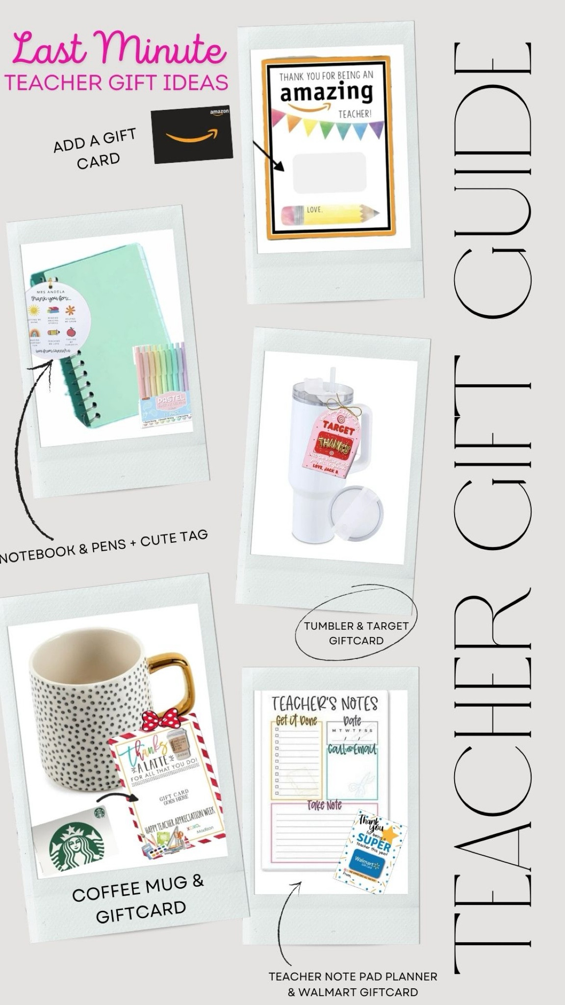 Last minute easy teacher gift ideas!! 

Gift cards | teacher gifts | teacher appreciation week | gifts for her 

#LTKFindsUnder50 #LTKGiftGuide #LTKSeasonal