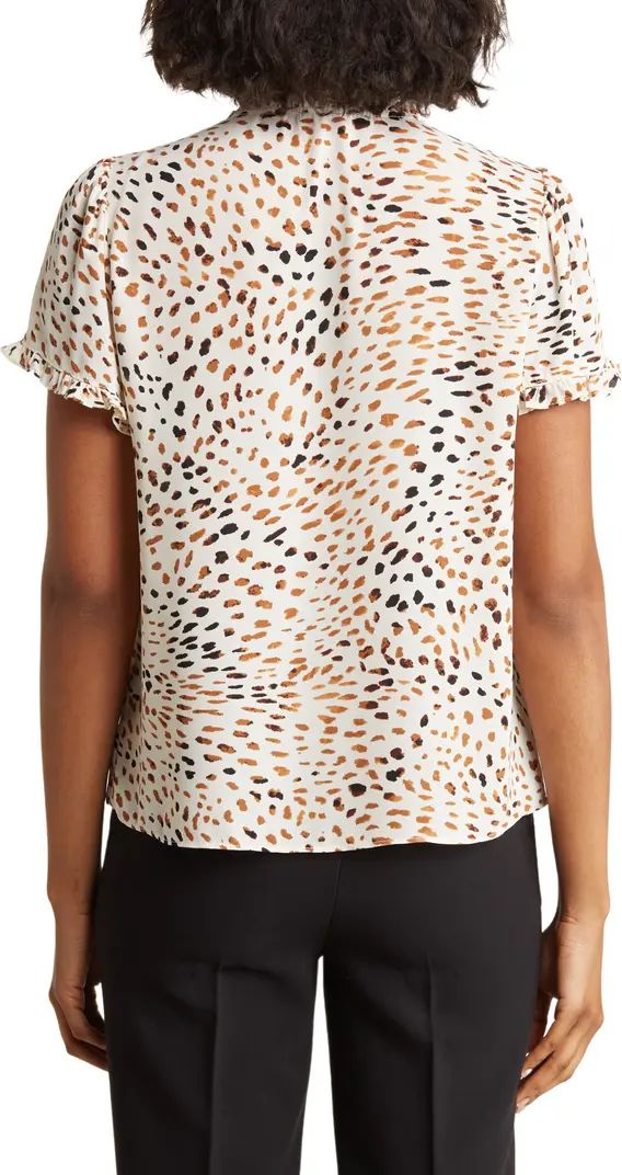 Covered Ruffle Neck Placket Short Sleeve Top | Nordstrom Rack