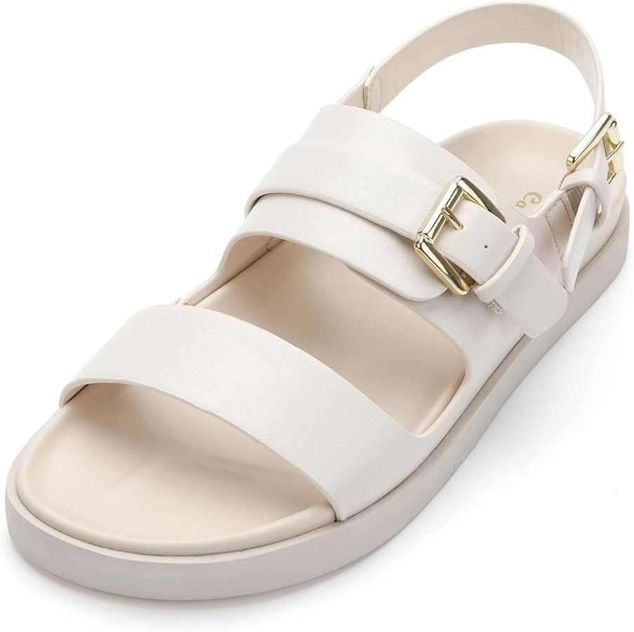 CosyFever Women's Flat Footbed Sandals Slip On Adjustable Back Strap Comfortable Walking Shoes fo... | Amazon (US)