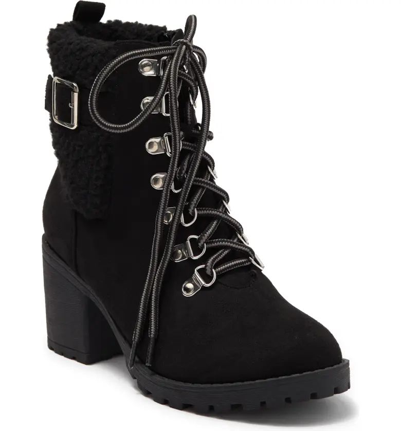 TOP GUY Pluto Faux Shearling Cuff Lug Sole Bootie | Nordstromrack | Nordstrom Rack