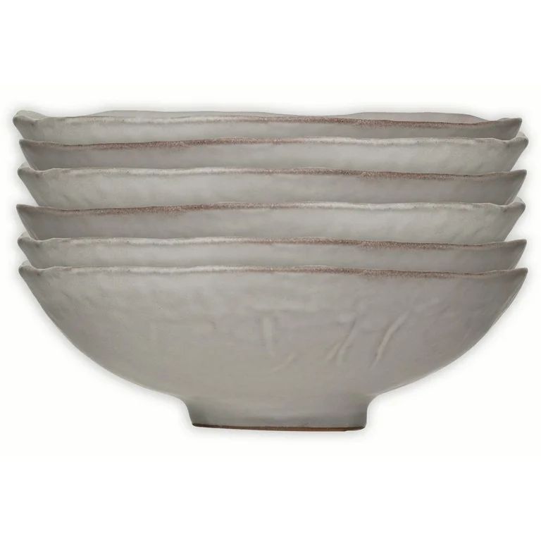 Creative Co-Op Embossed Stoneware Bowl with Irregular Rim (Set of 6) | Walmart (US)