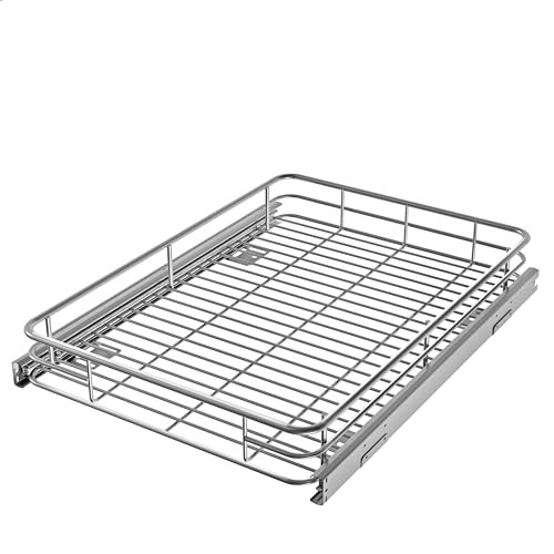 Cabinet Pull Out Shelves (17" W x 21" D), Heavy-Duty Premium Collection Slide Out Shelves, Metal ... | Amazon (US)