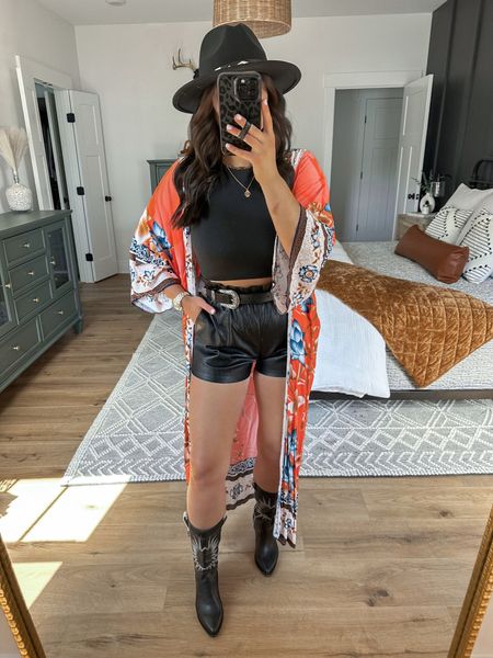 Tank — small
Shorts — xs

country concert inspo | country concert looks | country concert outfit | country concert outfit summer | country concert amazon | country concert outfit amazon | Nashville outfits amazon | Nashville outfits summer | amazon Nashville outfits | country music festival | western boot outfit | faux leather shorts outfit | kimono outfit | amazon kimono | all black western outfit 



#LTKshoecrush #LTKunder100 #LTKunder50