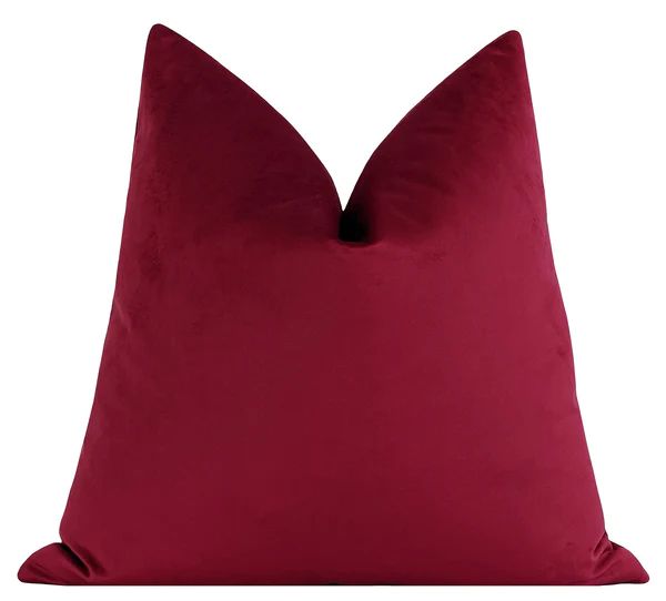Cherry Red Velvet Pillow | Land of Pillows