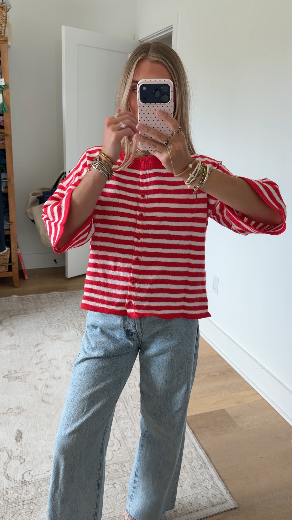 Amazon size small Women's Striped 3/4 Sleeve Button Knit Cardigan Sweater
Lightweight Button Down Loose Fit Knit Open Front Casual Tops

#LTKootd #LTKSeasonal #LTKSaleAlert