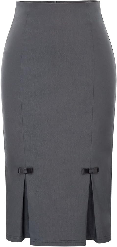 Belle Poque Women Midi High Waist Office Stretchy Pencil Skirt with Bow-Knot BP587 | Amazon (US)