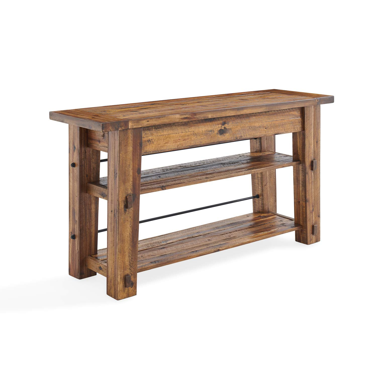 Alaterre Furniture Durango 54" L Industrial Wood Console Table with Two Shelves | Amazon (US)