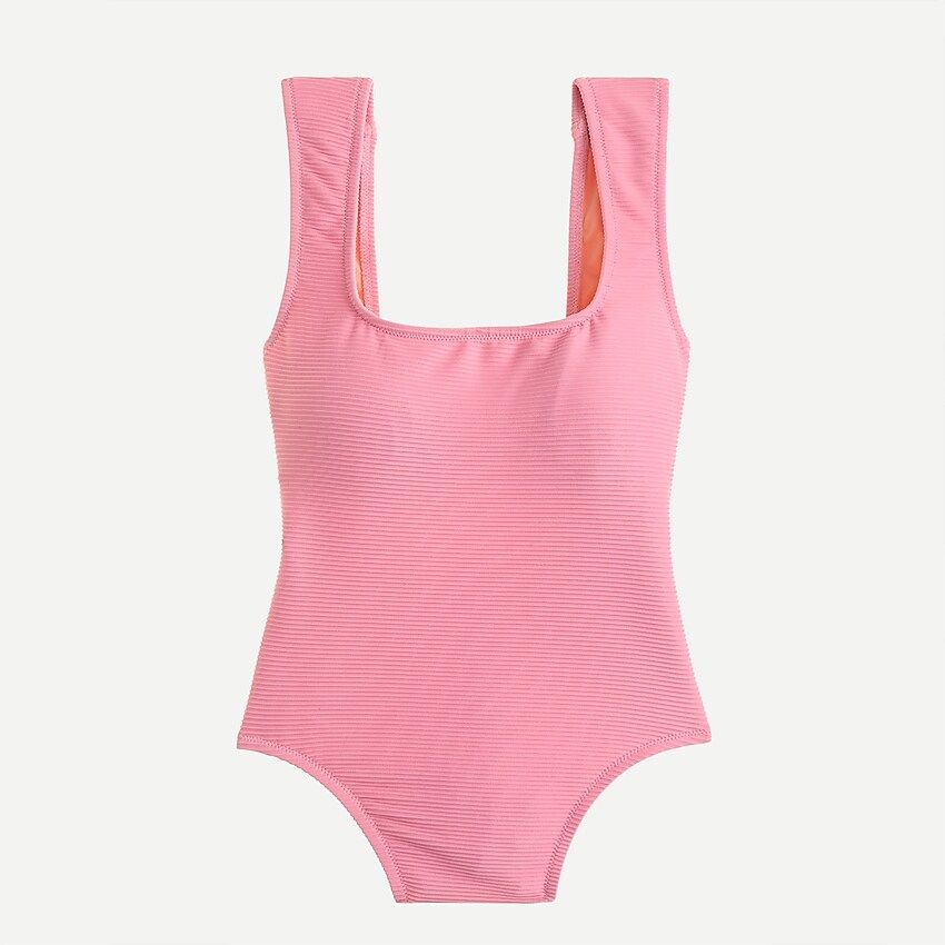 Rib square-neck one-piece | J.Crew US