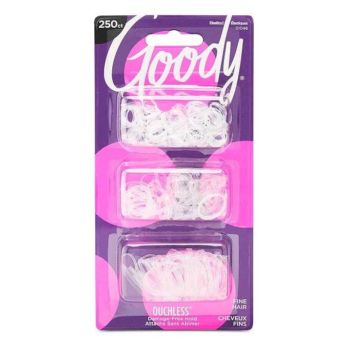Goody Ouchless Polyband Hair Ties - 250 Ct, Clear, Latex Hair Bands for Women's Hair, Easy Glide,... | Amazon (US)
