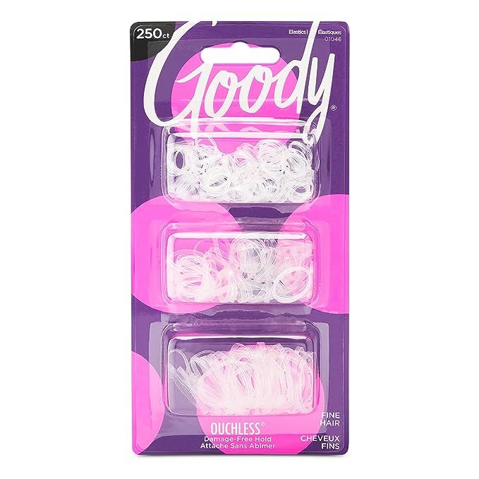GOODY Ouchless Womens Polyband Elastic Hair Tie - 250 Count, Clear - Fine Hair Accessories to Sty... | Amazon (US)