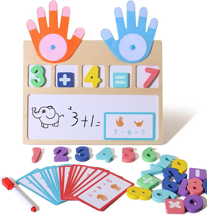BESTAMTOY Montessori Math Board Toy - Double-Sided Finger Counting & Number Tracing Board Number ... | Amazon (US)