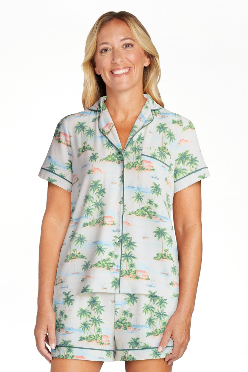 Joyspun Women's Dreamy Soft Collection Notch Collar Top and Shorts Pajama Set, 2-Piece, Sizes XS-... | Walmart (US)