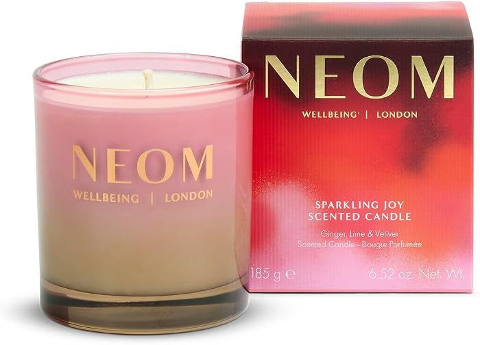 NEOM Sparkling Joy Scented Candle, 1 Wick, 185g I Ginger, Lime and Vetiver I 100% Naturally Deriv... | Amazon (US)