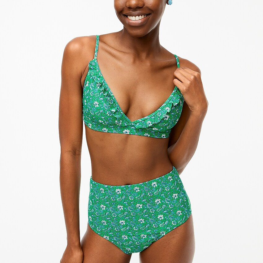 Factory: Paisley High-waisted Bikini Bottom For Women | J.Crew Factory