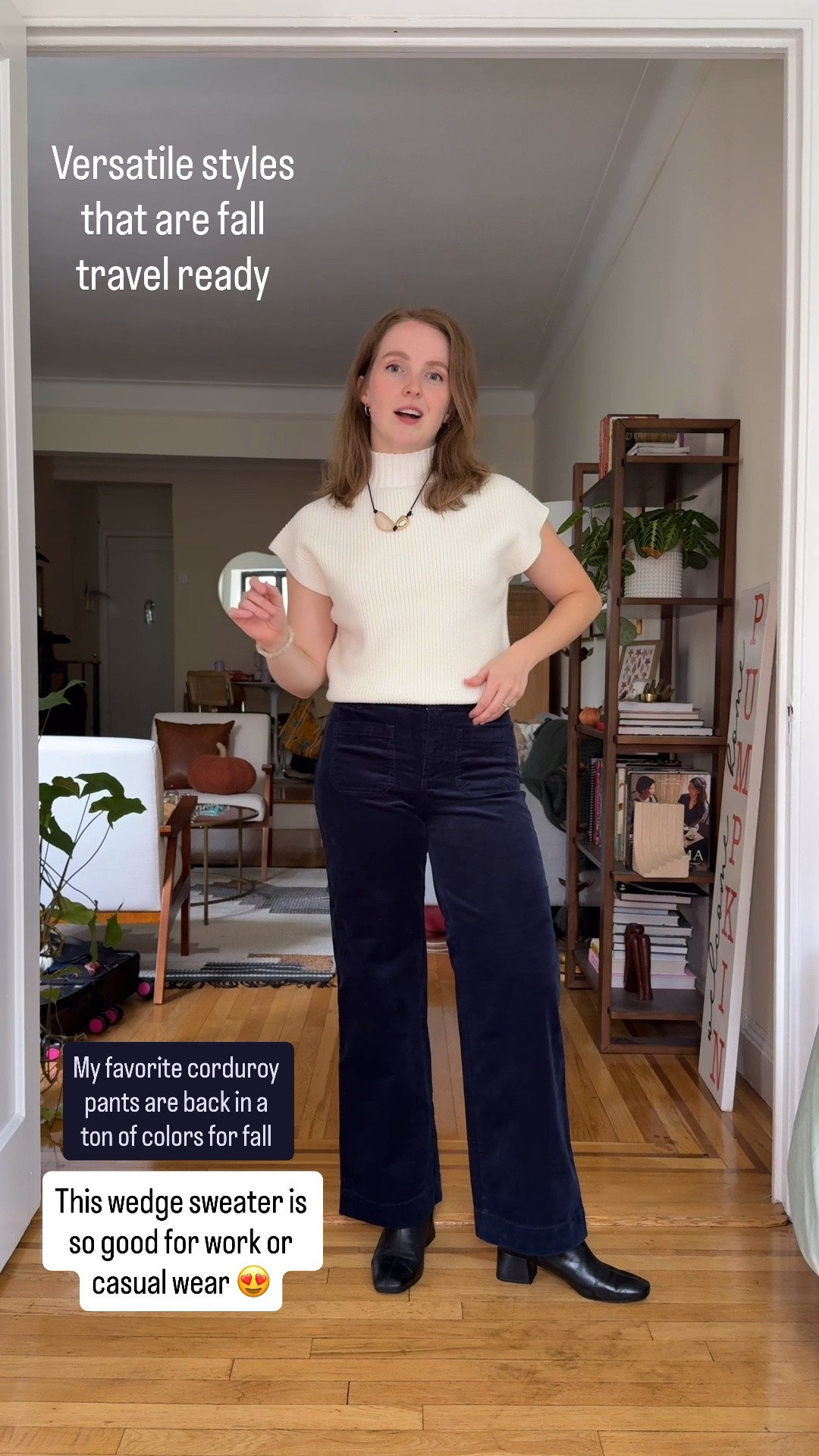 Versatile outfits for fall. Soft wedge sweater + corduroy pants. Both staples for work or casual wear. On sale + free shipping today. Xs petite sweater & 0 petite pants

#LTKSaleAlert #LTKSeasonal