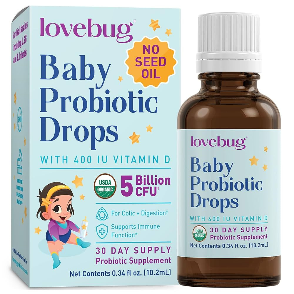 Lovebug Award Winning USDA Organic Probiotic for Infants & Babies | Helps with Colic, Reflux, Dia... | Amazon (US)