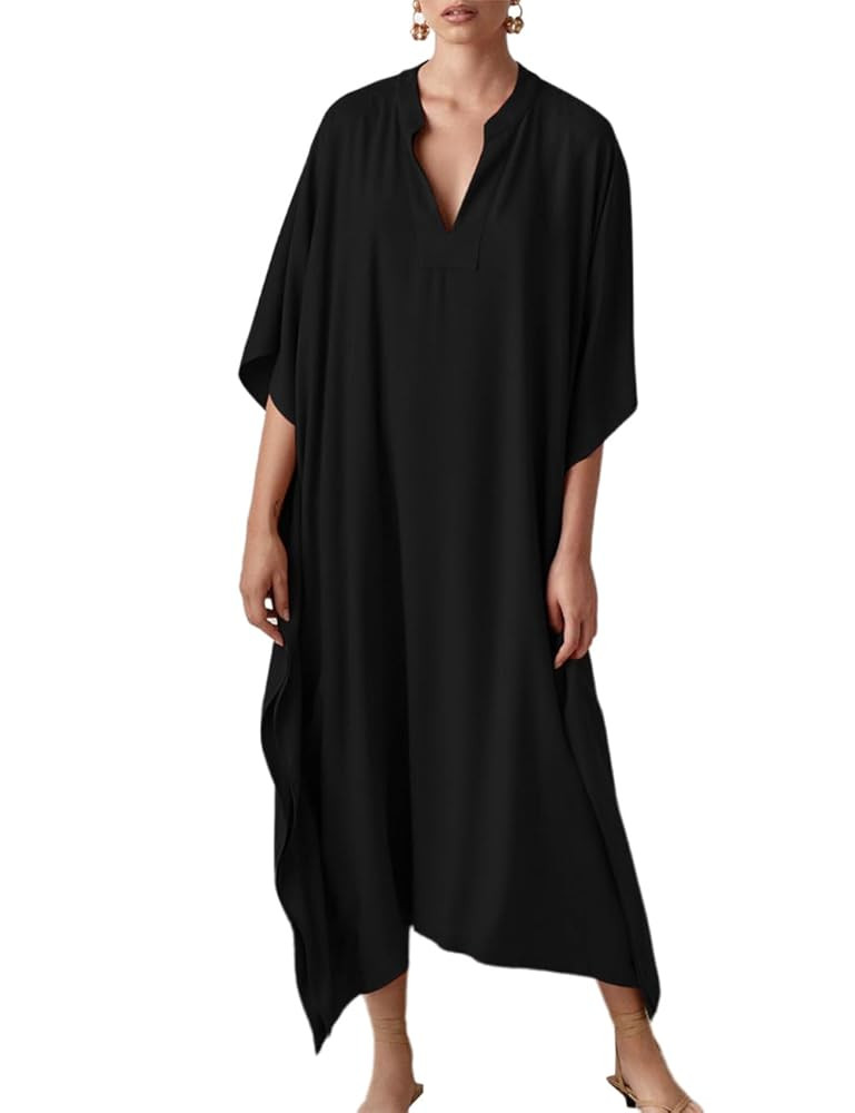 Bsubseach Women Kaftan Dresses Caftan Loungewear Maxi Dress Swimsuit Cover Up Beachwear | Amazon (US)