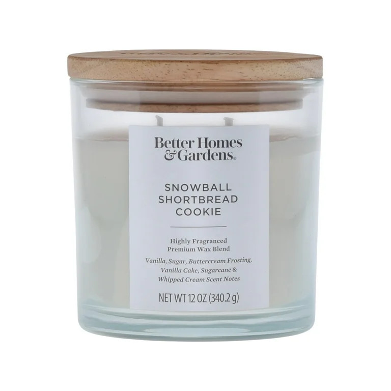 Better Homes & Gardens 12oz Snowball Shortbread Cookie Scented Ombre 2-Wick Jar Candle | Walmart (US)