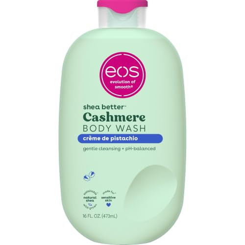 eos Cashmere Body Wash – Crème de Pistachio, Moisturizing Body Wash, Creamy Gel Formula, with Shea Butter, Glycerin, Vitamin E, pH Balanced, Sensitive Skin, Vegan, 16 fl oz | Amazon (US)