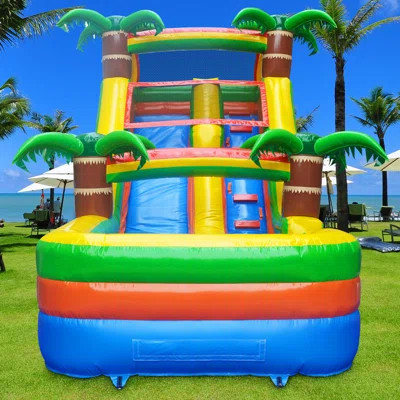 GOOSH 13' x 21' Summer Breeze Commercial Grade Water Slide with Splash Pool (with Blower) | Wayfair North America
