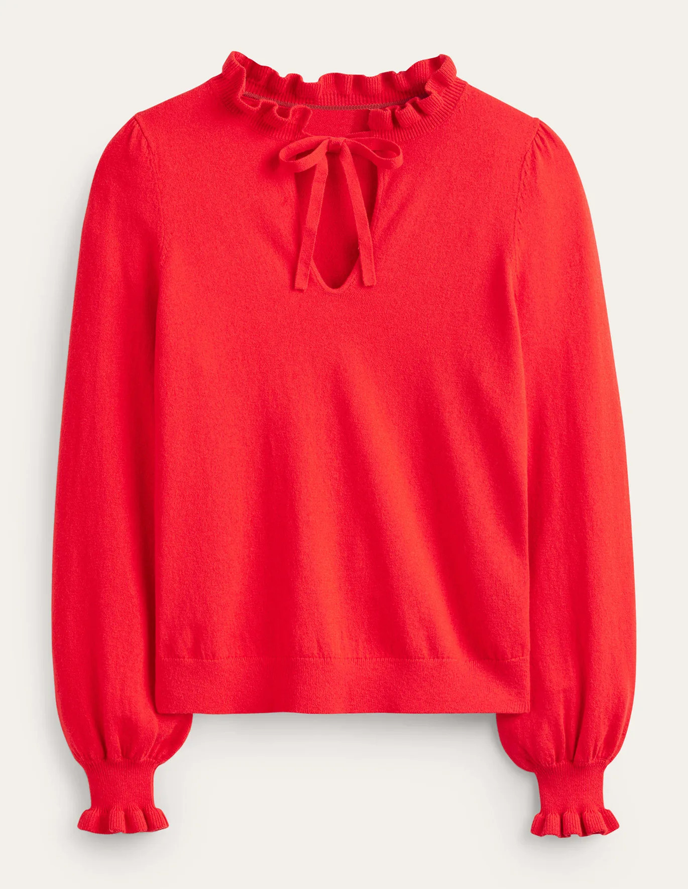 Ruffle Tie-Neck Sweater | Boden (US)