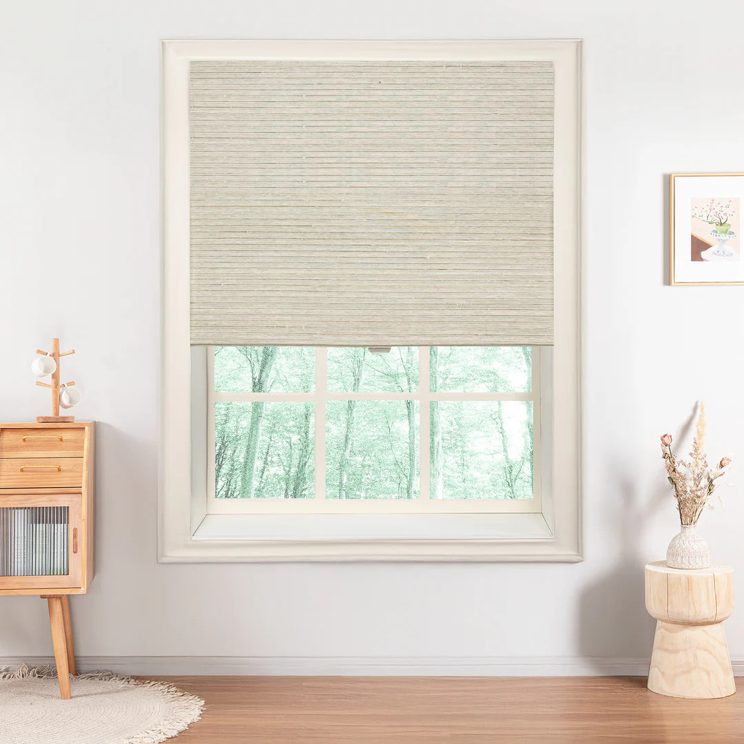 Ramie Woven Bamboo Blinds & Shades | Marble White | NeutralCurtains