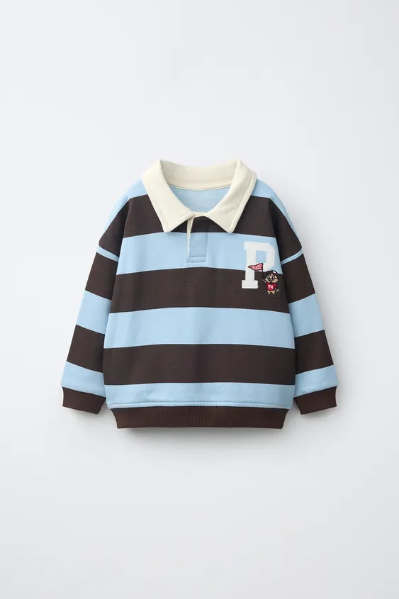 STRIPED EMBROIDERED POLO | Zara US