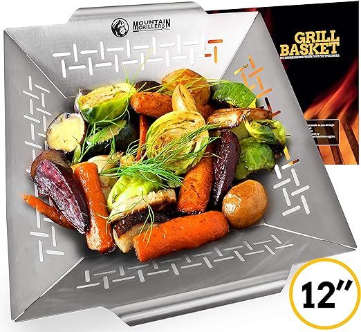 Mountain Grillers Veggie Grill Basket - Heavy Duty Vegetable Grilling Basket also for Fish Meat a... | Amazon (US)