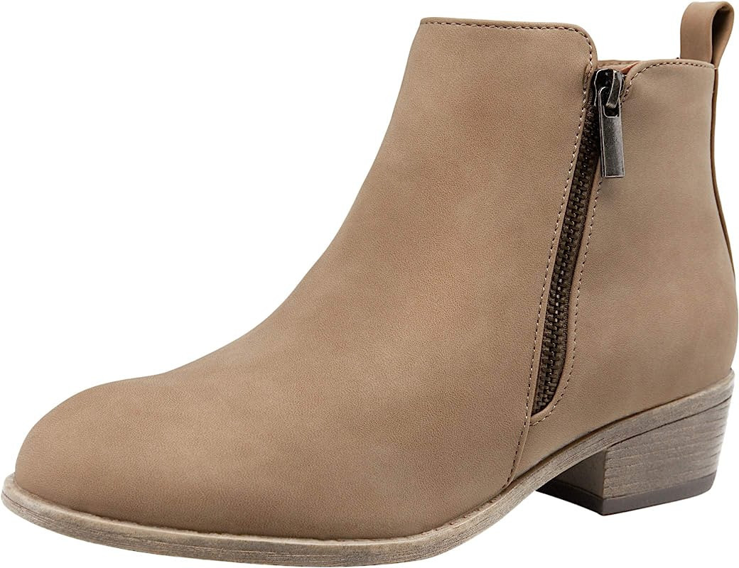 Jeossy Women's Ankle Boots Thick Heel Low Heeled Booties for Women | Amazon (US)