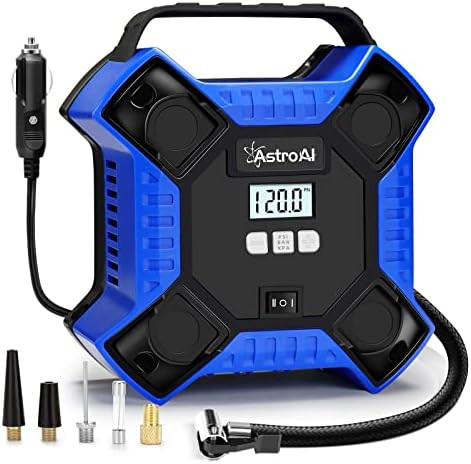 AstroAI Tire Inflator Air Compressor Portable Air Pump for Car Tires, 12V DC Integrated Metal Str... | Amazon (US)